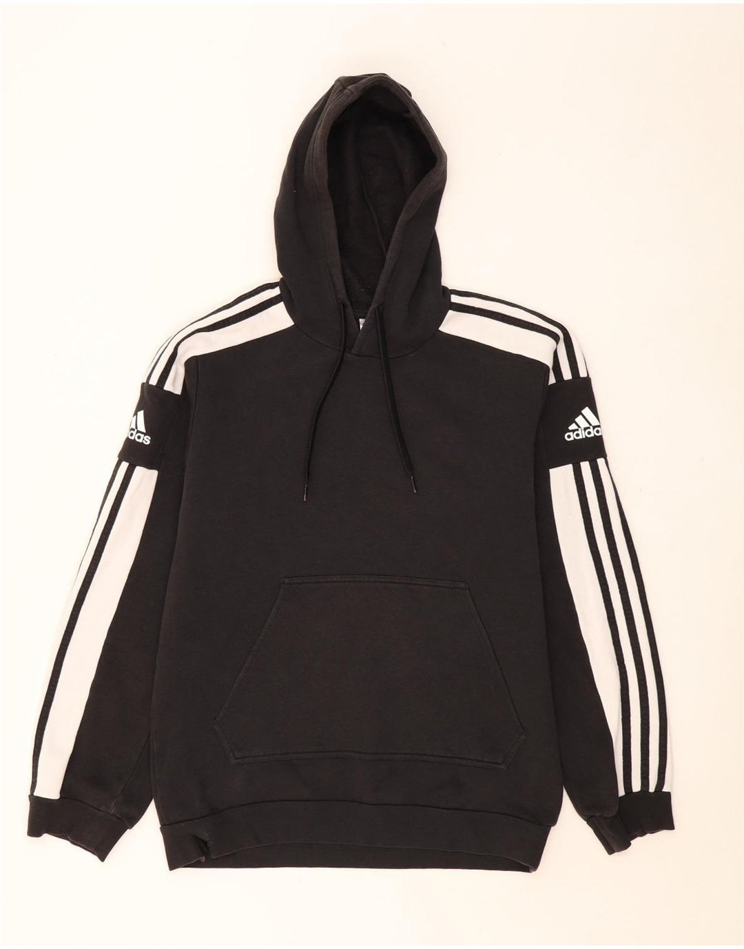 ADIDAS Mens Graphic Hoodie Jumper Médio Preto Colourblock Algodão