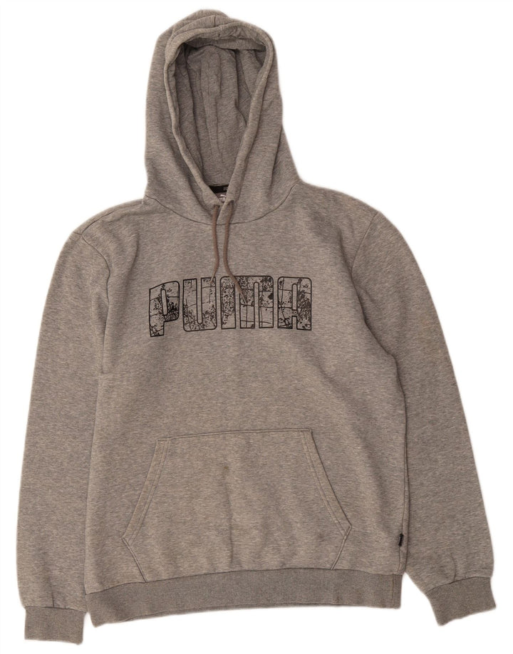 PUMA Mens Graphic Hoodie Jumper Médio Algodão Cinza