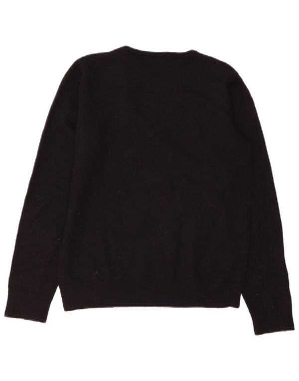 Suéter feminino Carhartt com decote em V Reino Unido 14 grande lã merino preta