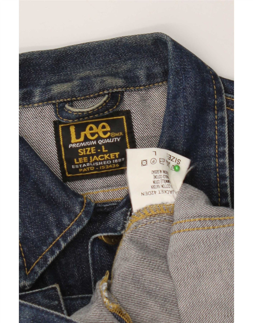 Jaqueta jeans feminina Lee UK 14 grande algodão azul