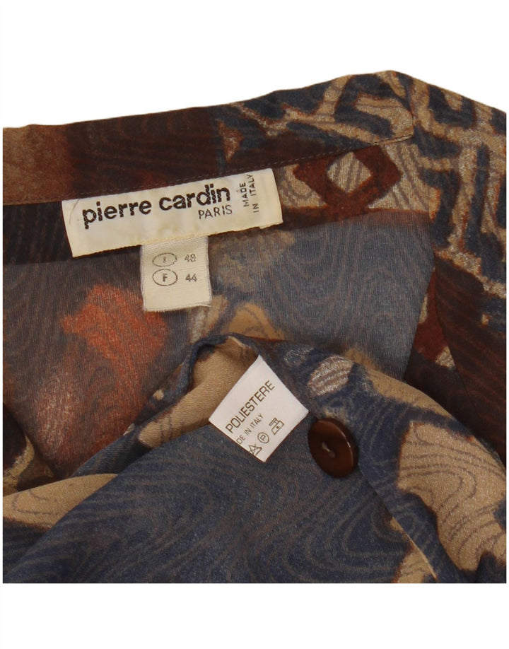 Blusa feminina de manga curta PIERRE CARDIN IT 48 XL marrom geométrico