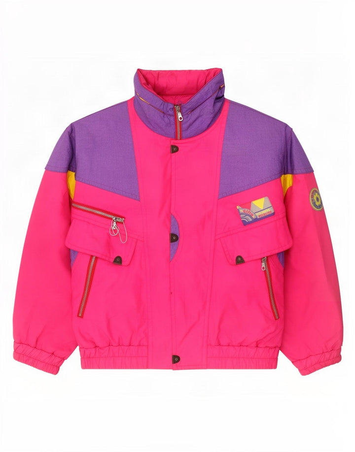 Jaqueta de esqui masculina Elho Loose Fit IT 48 poliéster colorblock rosa médio