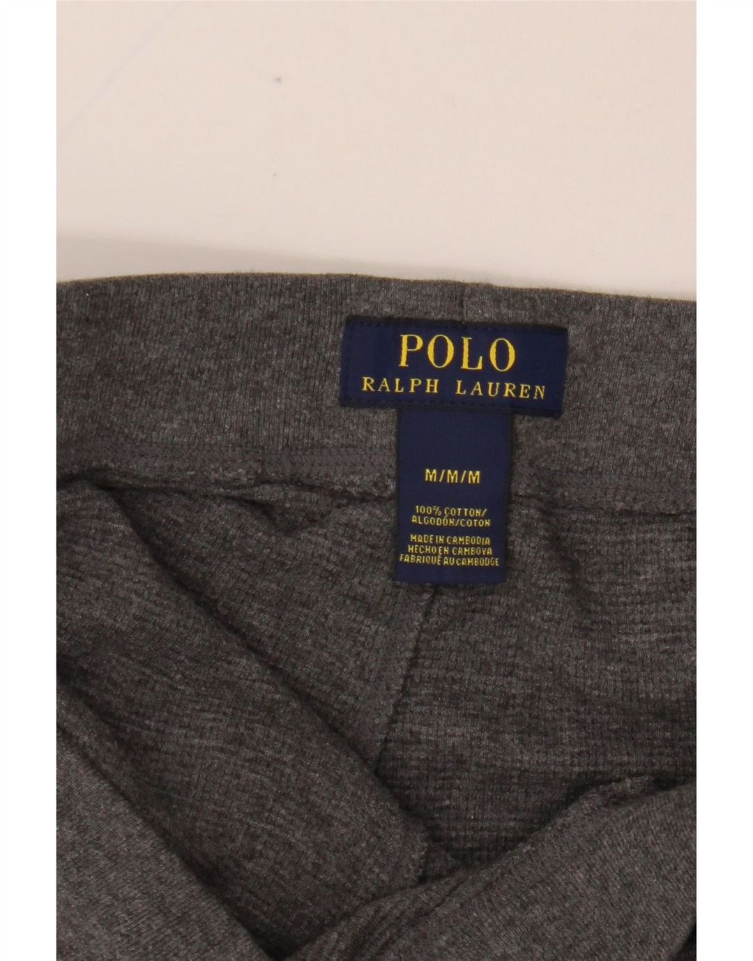 Calça de treino masculina POLO RALPH LAUREN algodão cinza médio