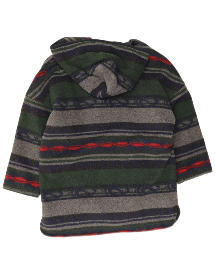 Sobretudo oversized feminino vintage Reino Unido 16 grande acrílico listrado multicolorido