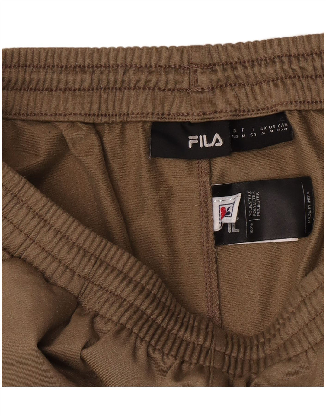 Calça masculina Fila Loose Fit de poliéster cáqui médio