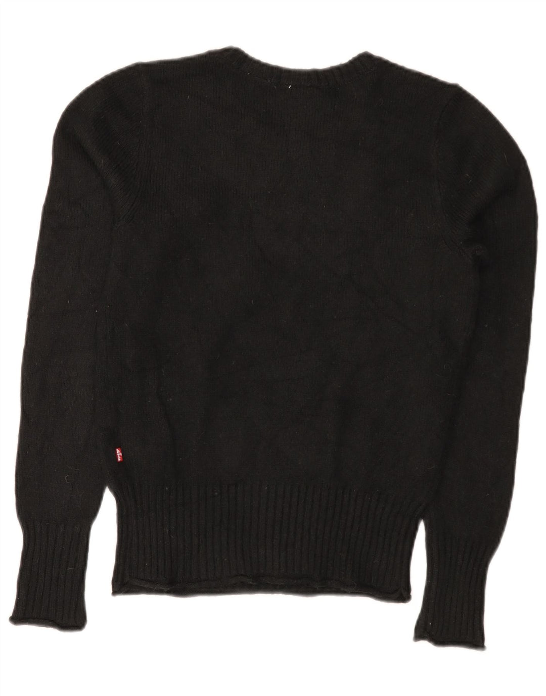 Suéter feminino Levi's com gola canoa UK 10 pequeno preto poliamida