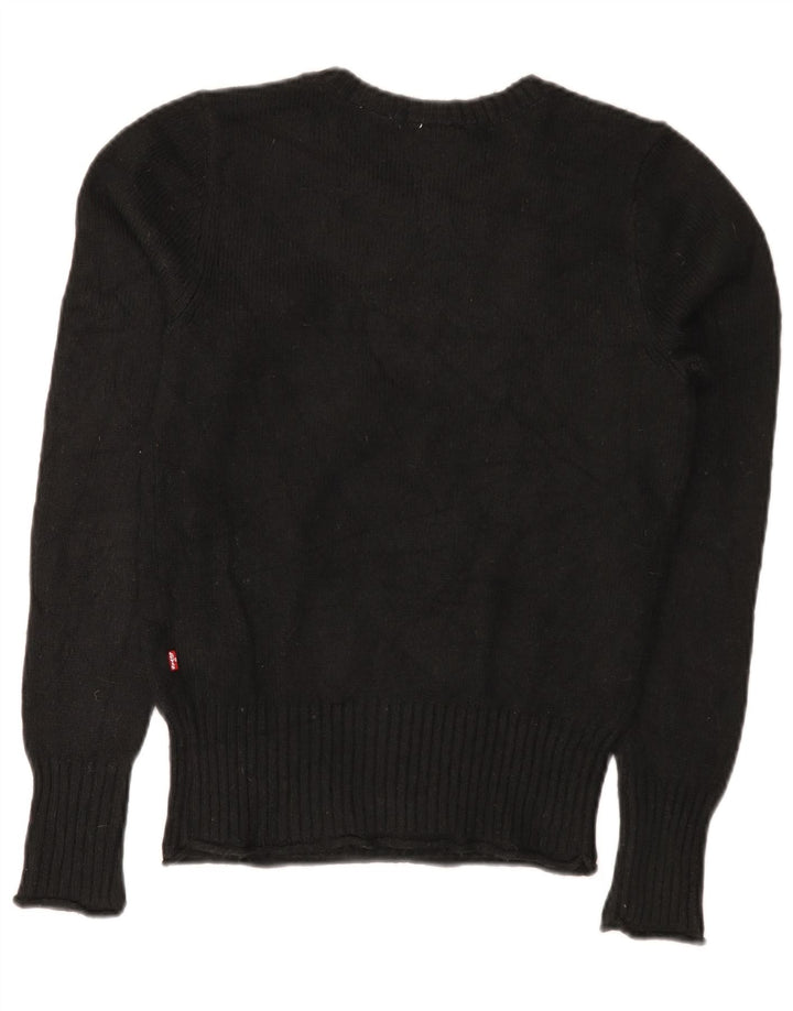 Suéter feminino Levi's com gola canoa UK 10 pequeno preto poliamida