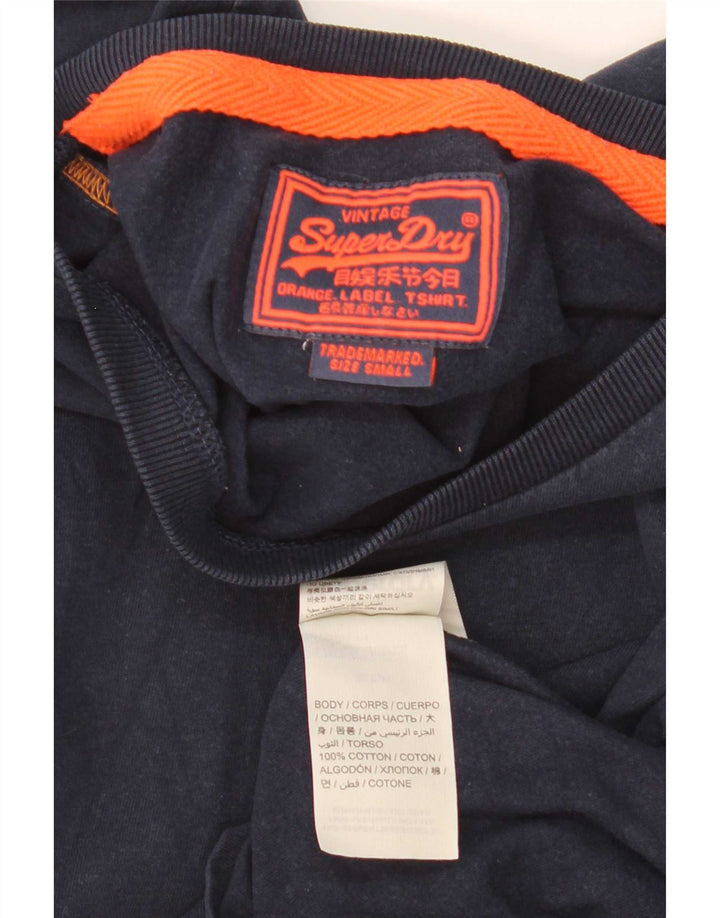 Camiseta masculina Superdry Top pequeno algodão azul marinho