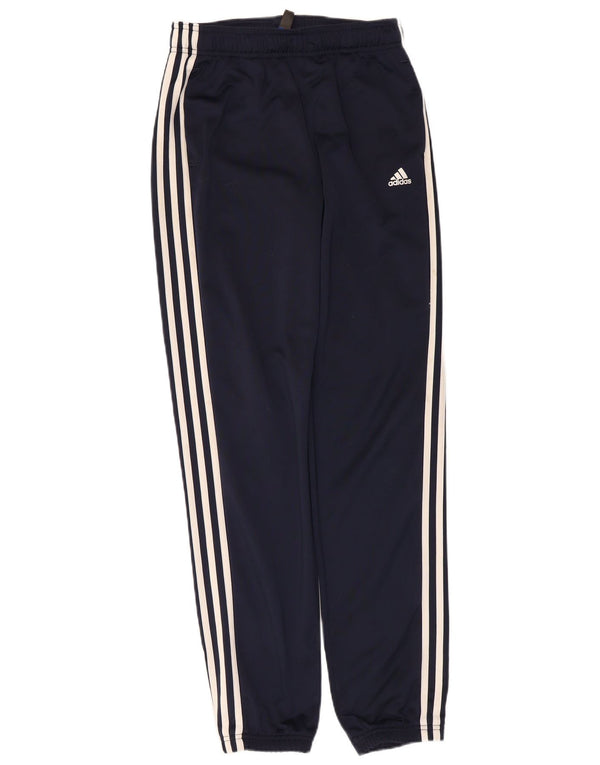 Adidas meninos calças de treino joggers 13-14 anos azul marinho poliéster