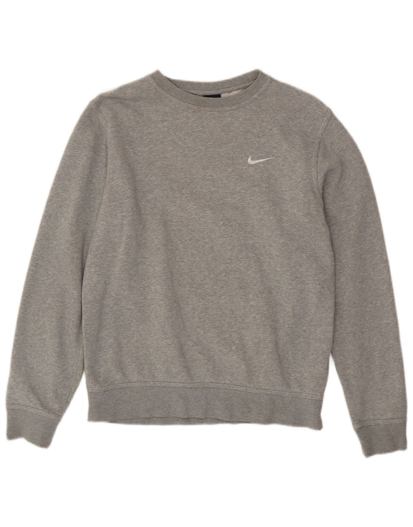 NIKE Mens Moletom Jumper Médio Cinza Algodão
