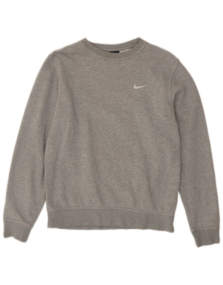 NIKE Mens Moletom Jumper Médio Cinza Algodão