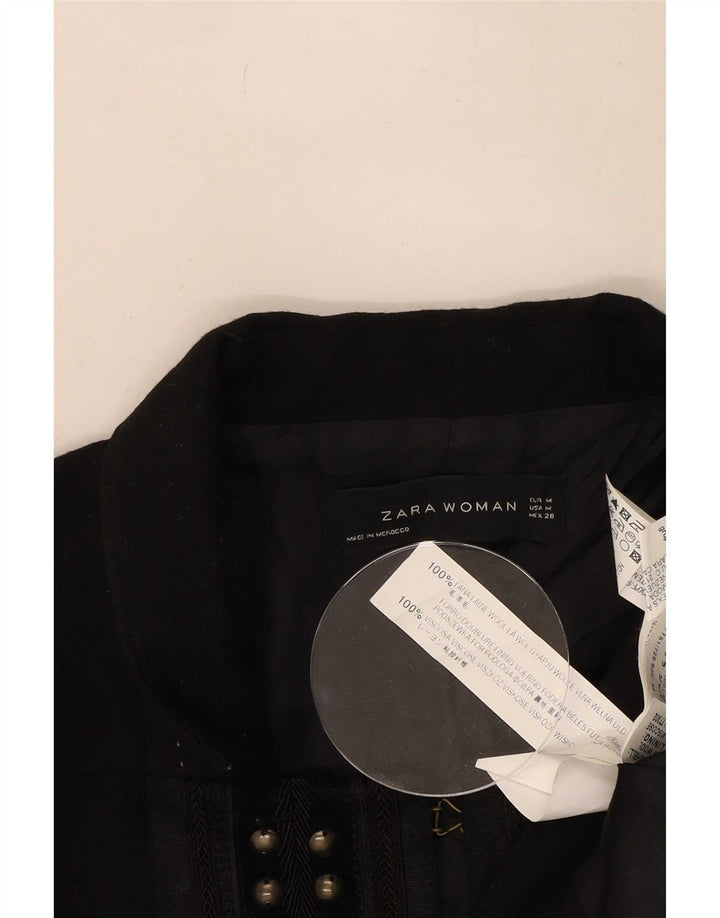 Jaqueta Blazer Feminina Zara Reino Unido 12 Lã Preta Média