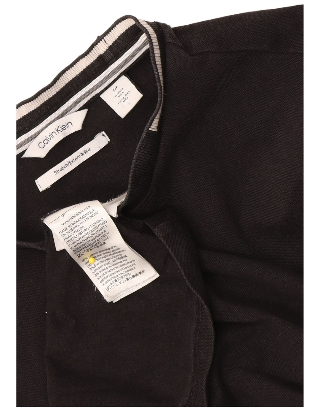 Calvin Klein Camiseta masculina top pequeno algodão preto