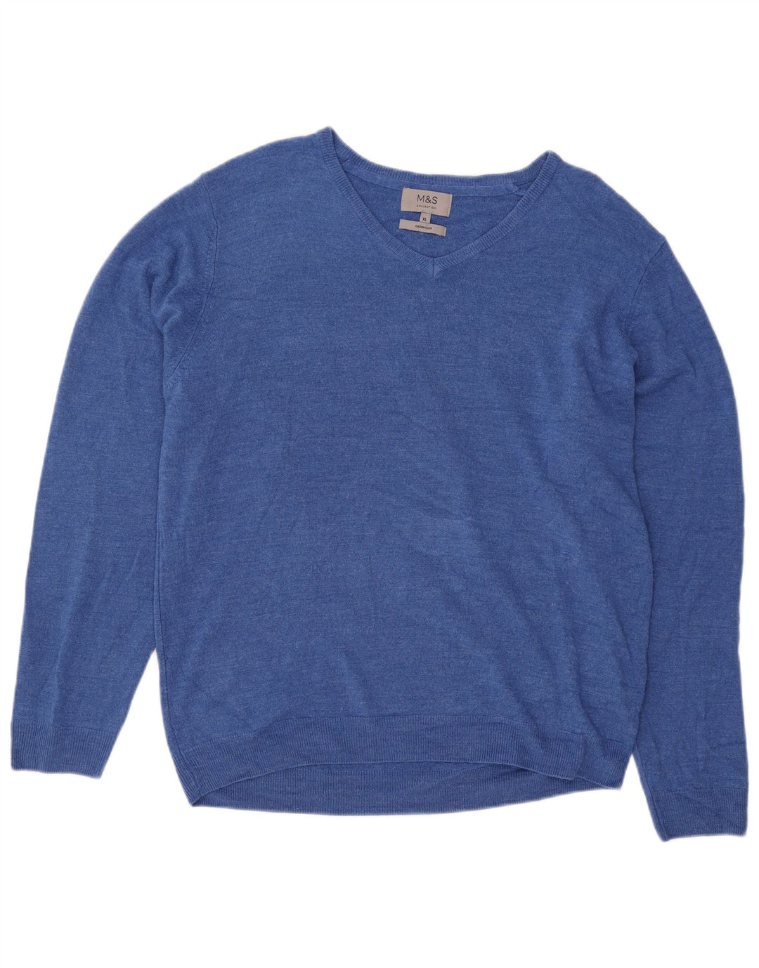 Suéter masculino Marks & Spencer com decote em V XL azul acrílico