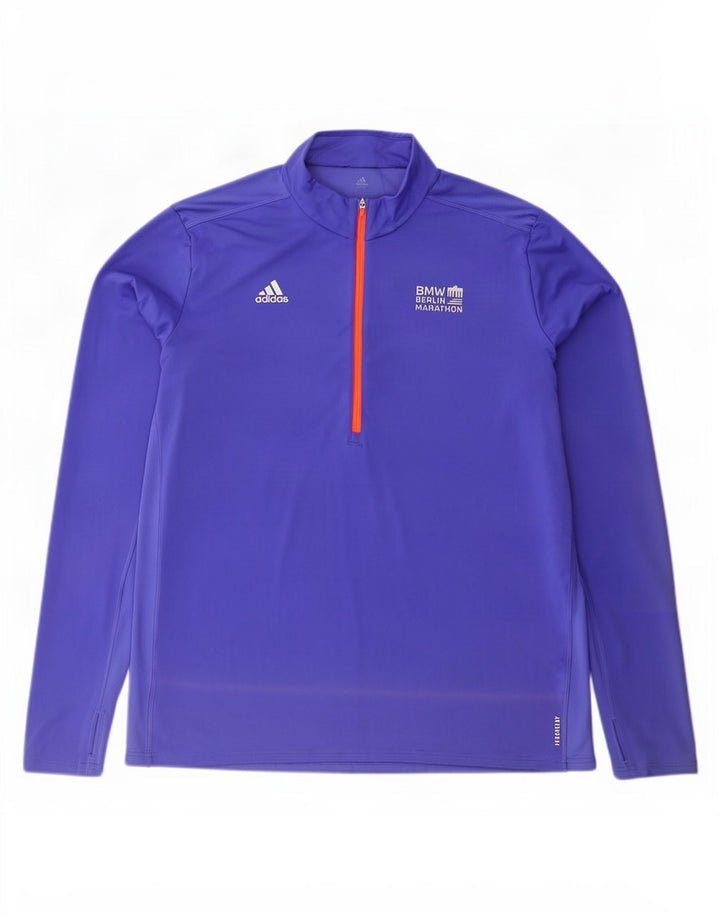 Adidas Mens Aeroready Zip Neck Pullover Treino Top XL Roxo