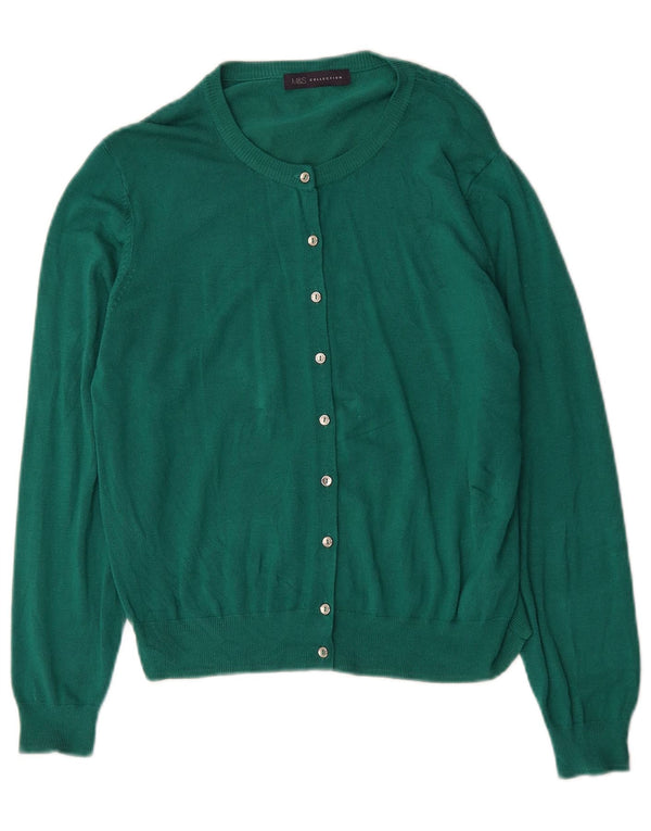 Suéter cardigã feminino Marks & Spencer UK 16 grande viscose verde