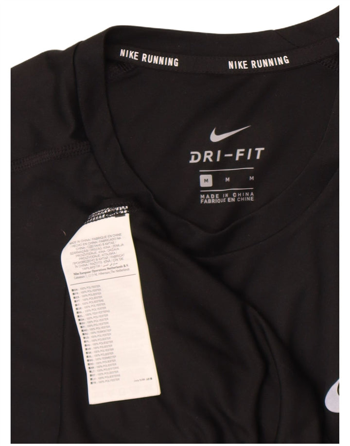 Camiseta masculina NIKE Dri Fit Top médio preto poliéster
