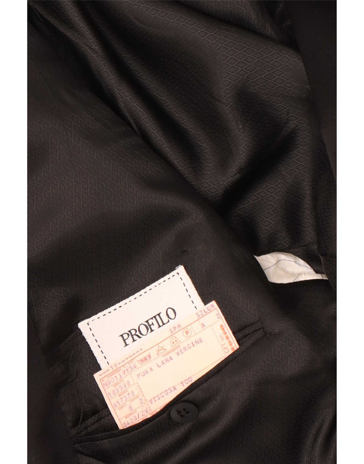 Jaqueta Blazer Masculina Profilo Double Breasted IT 52 XL Lã Preta