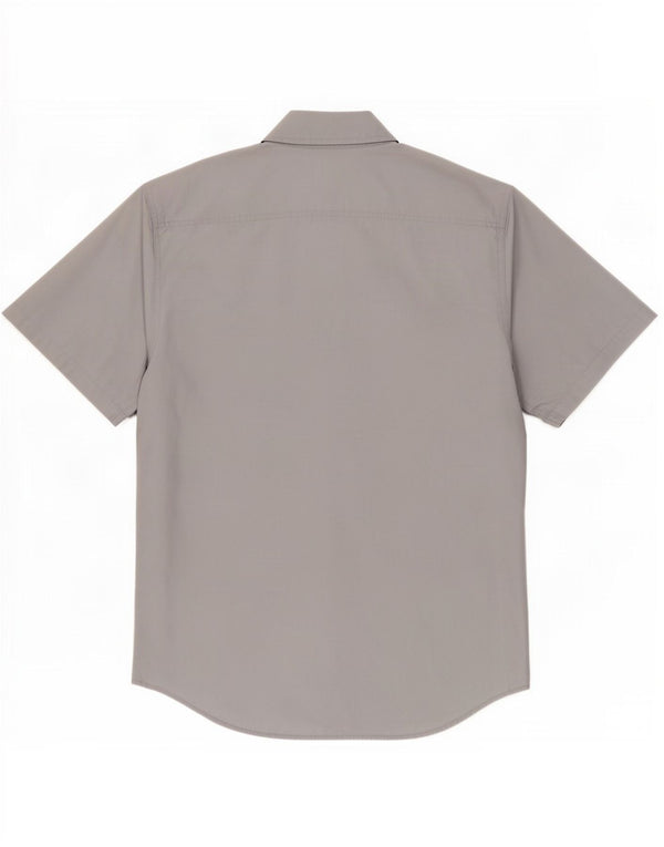 Calvin Klein Jeans Camisa masculina de manga curta grande algodão cinza