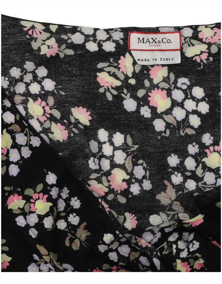 Blusa feminina Max & Co. UK 10 pequena floral preta