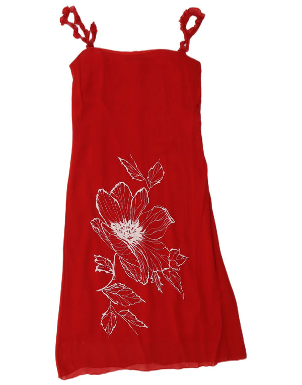 Vestido feminino Valentino UK 10 pequeno floral vermelho sintético