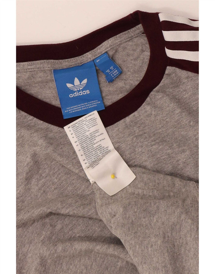Camiseta masculina Adidas Top cinza médio colorblock algodão