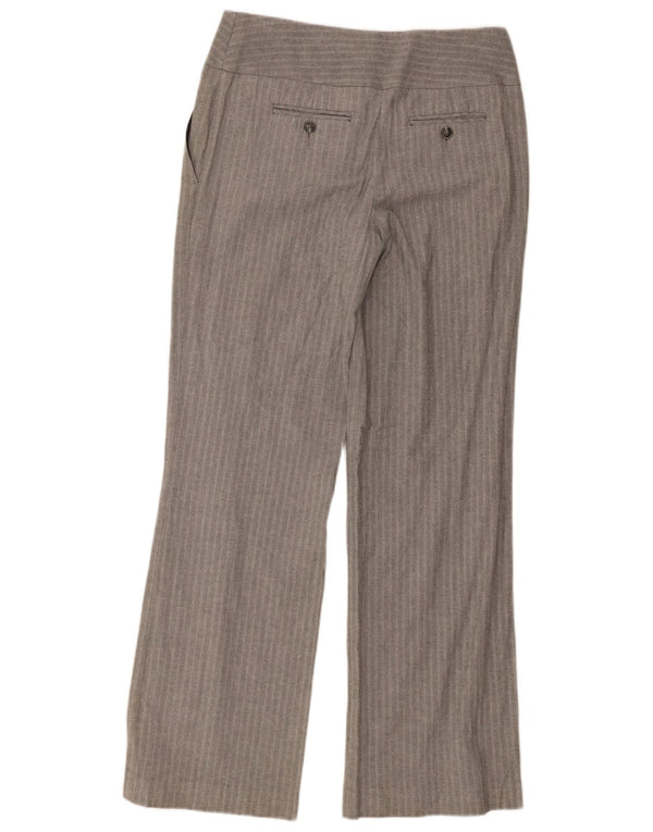 Calça chino feminina Marks & Spencer Reino Unido 10 pequena W30 L32 listra cinza
