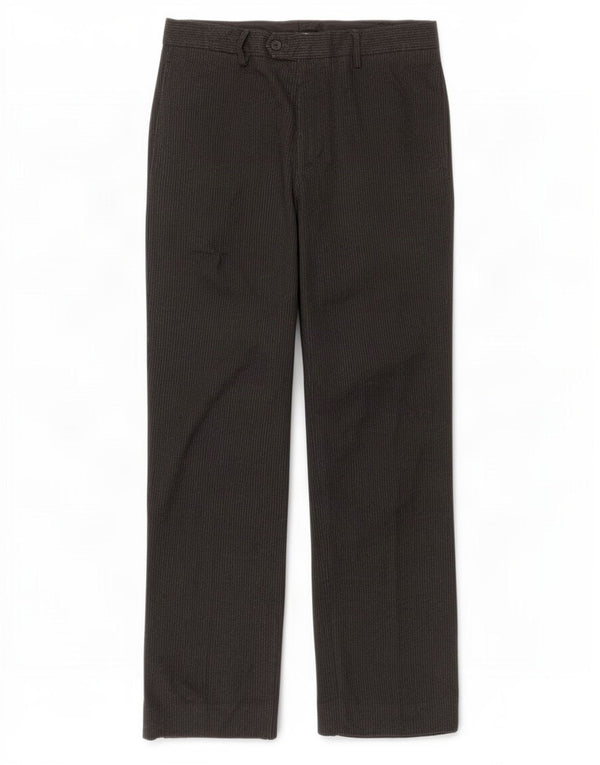 Calça masculina Zara Straight Suit EU 44 Grande W34 L30 Cinza Riscas