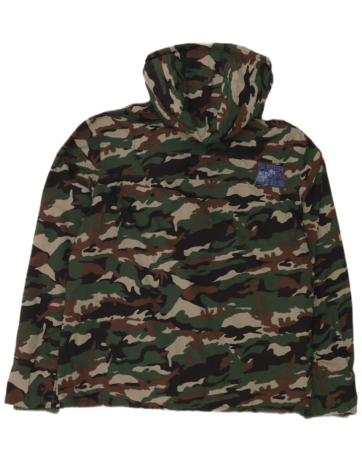 Jaqueta corta-vento masculina SUPERDRY UK 44 2XL camuflagem cáqui