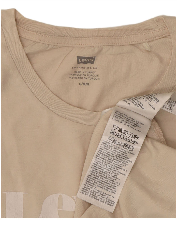 Camiseta feminina gráfica Levi's Top grande algodão bege