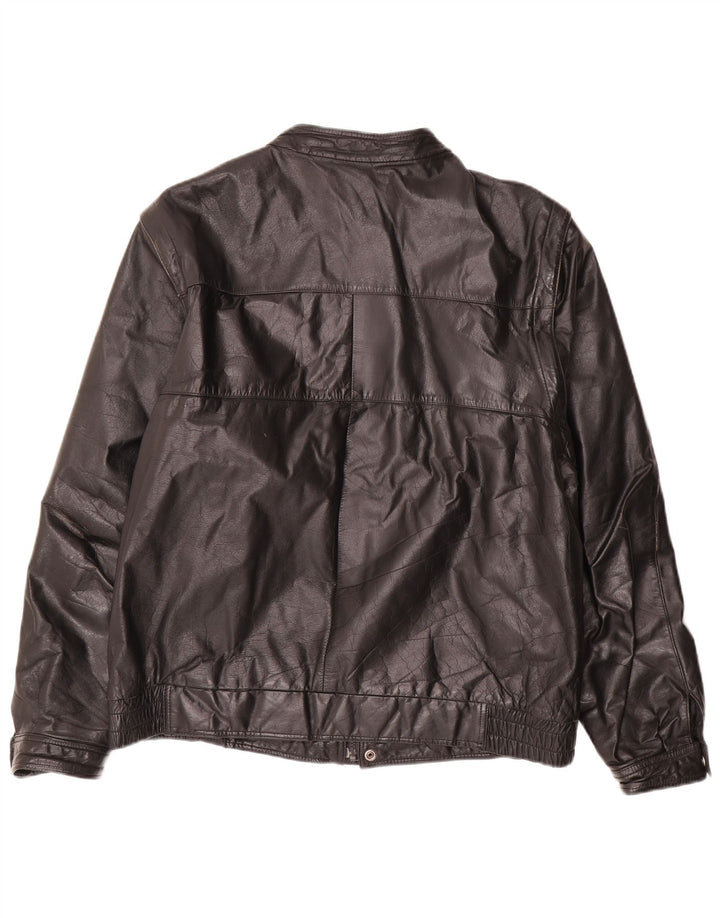 Jaqueta de couro masculina vintage UK 40 grande couro preto
