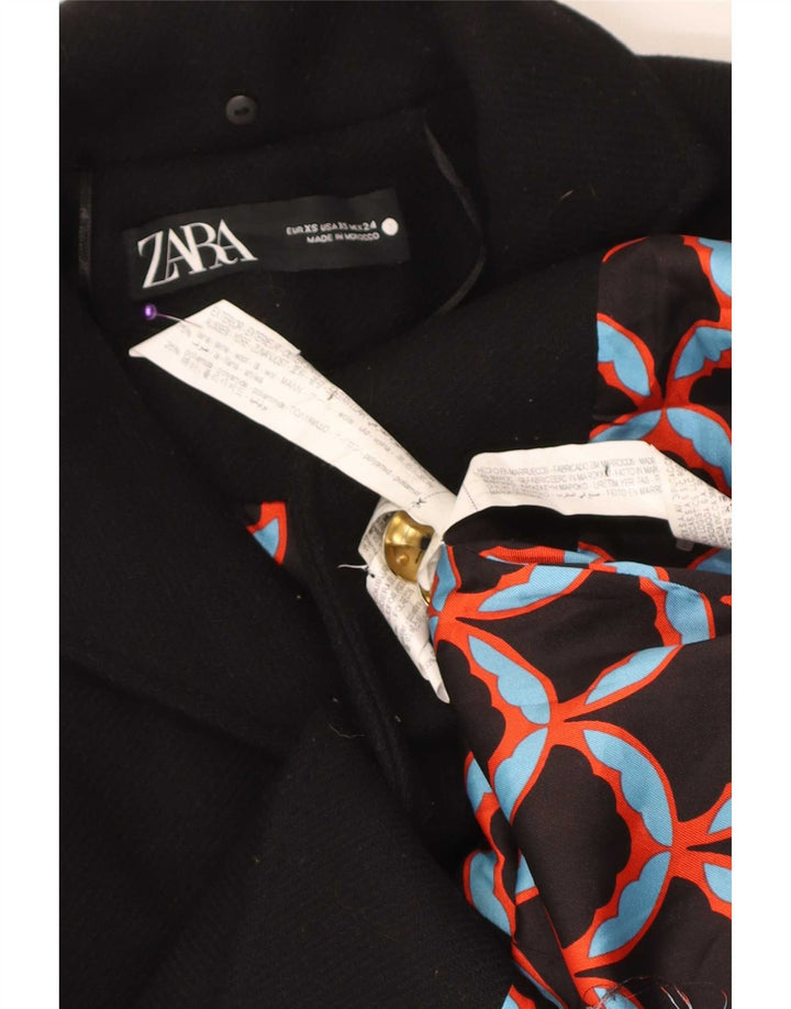 Sobretudo feminino Zara UK 6 XS lã preta