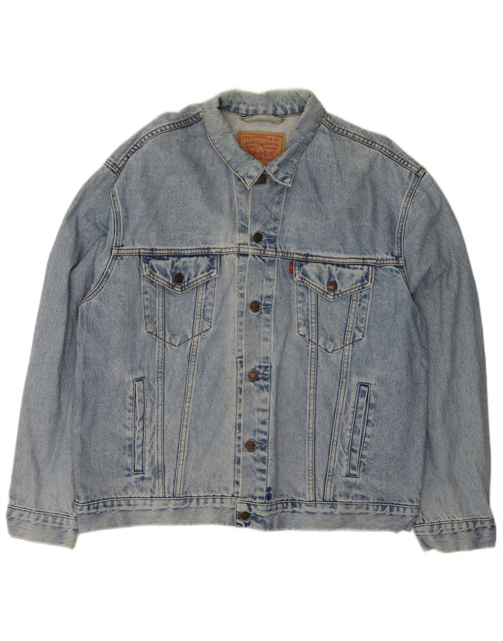 Jaqueta jeans masculina Levi's UK 44 2XL algodão azul