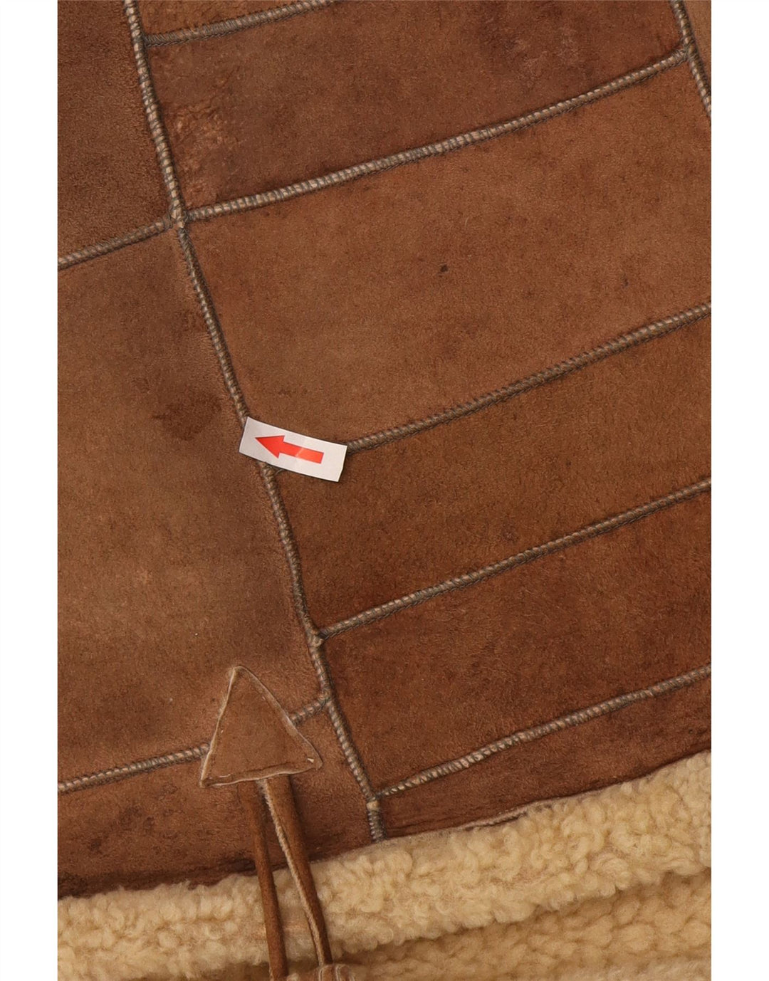 Colete masculino vintage Shearling UK 42 XL marrom