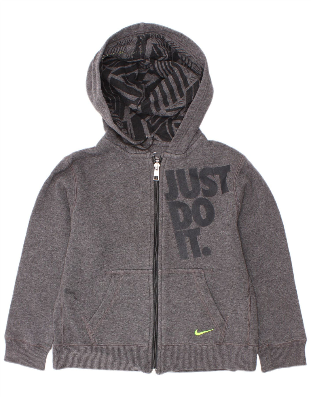 Suéter Nike Boys Graphic Zip com capuz 6-7 anos cinza