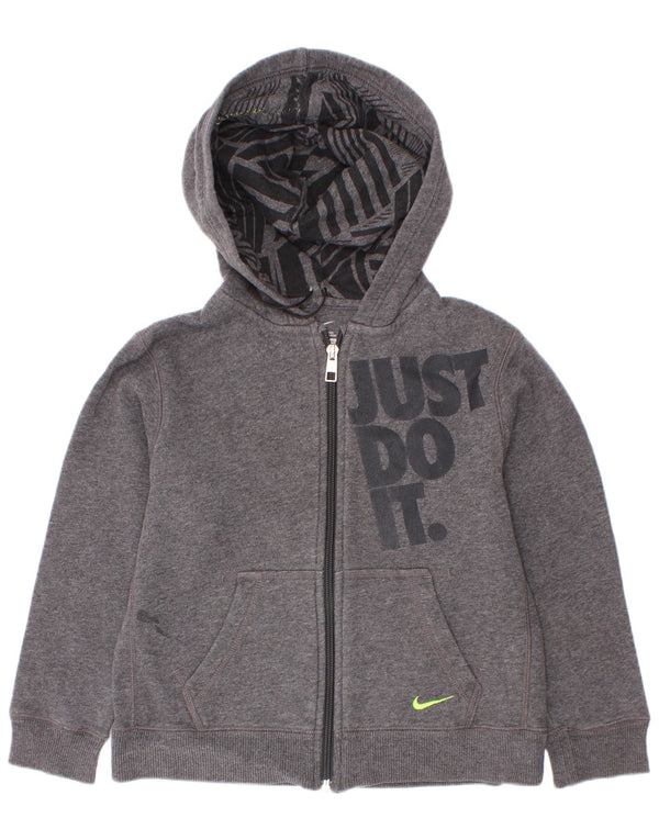 Suéter Nike Boys Graphic Zip com capuz 6-7 anos cinza