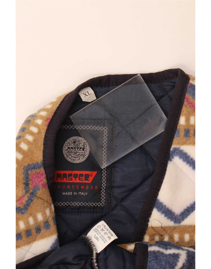 Master Mens Fleece Gilet UK 42 XL Poliéster Geométrico Multicolorido