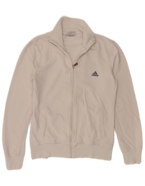 Adidas Womens Tracksuit Top Jacket UK 18 XL Branco Algodão