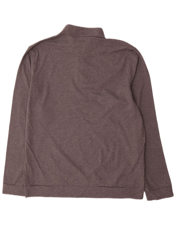 Hugo Boss Mens Zip Neck Regular Fit Moletom Jumper 2XL Algodão Cinza