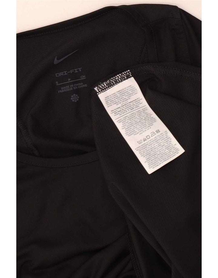 Camiseta feminina Nike Dri Fit Top UK 10 pequena preta poliéster