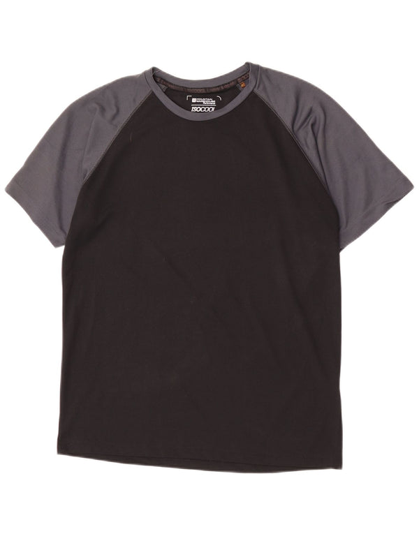 Camiseta masculina IsoCool Mountain Warehouse Top médio preto colorblock