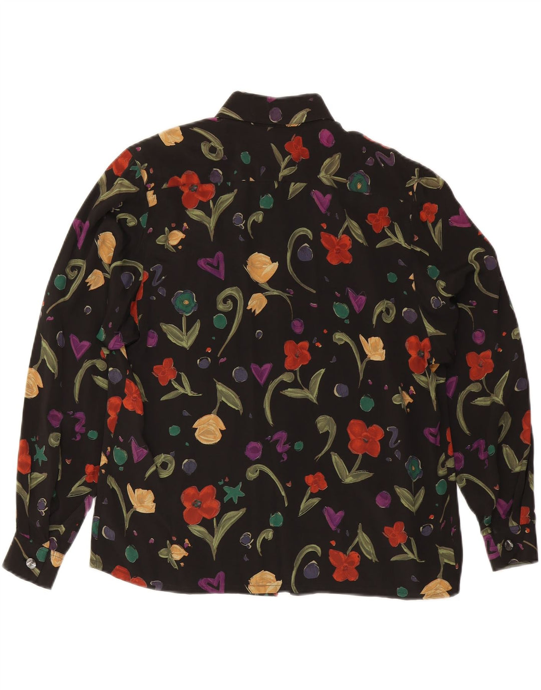Blusa feminina ICAM IT 46 grande acetato floral preto