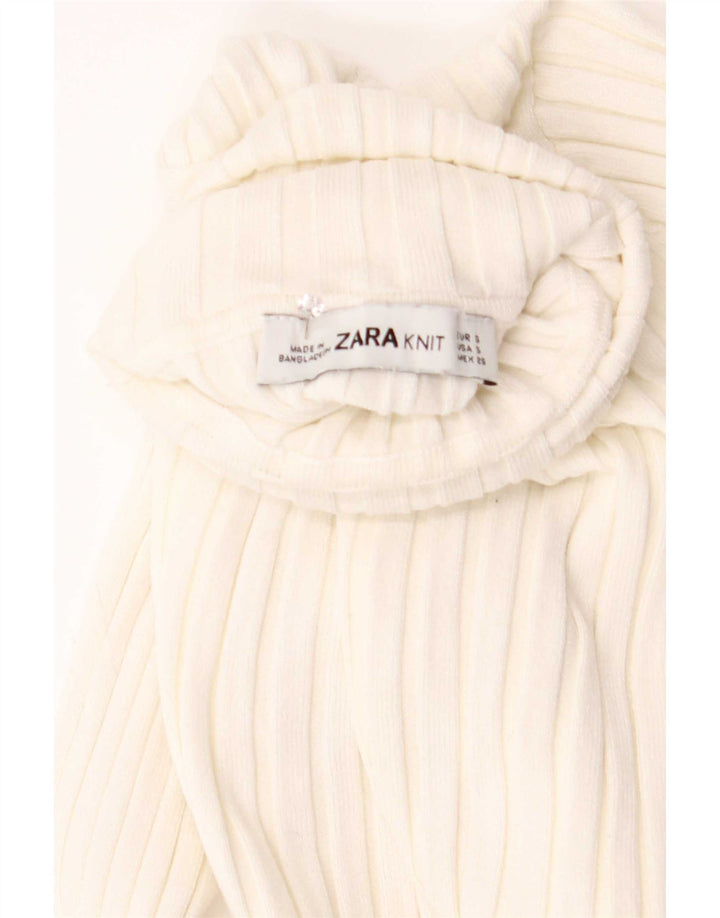 Blusa feminina Zara Top UK 8 pequena branca