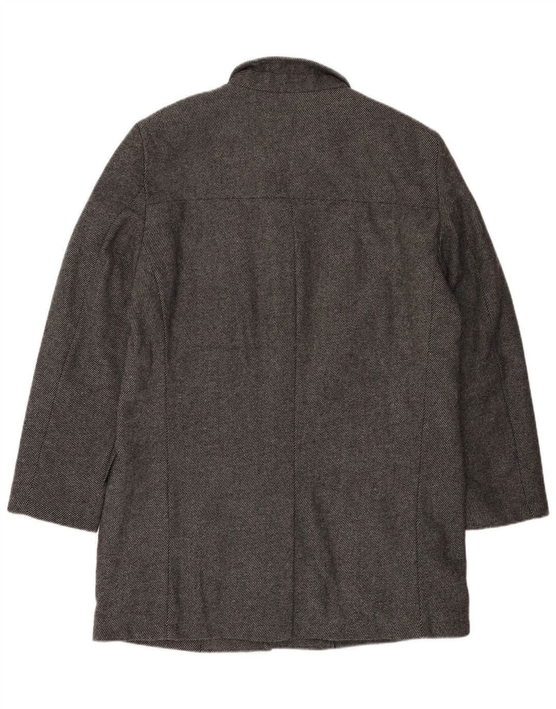 Sobretudo masculino Bruno Banani Reino Unido 44 2XL lã listrada cinza