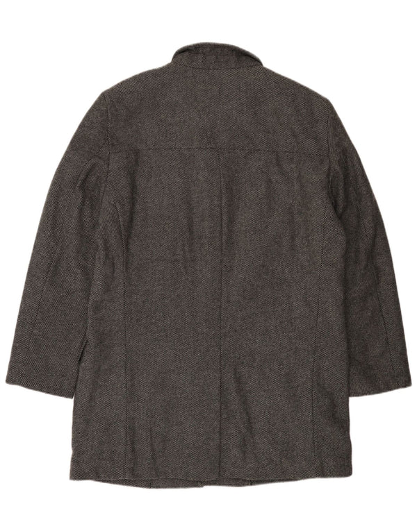 Sobretudo masculino Bruno Banani Reino Unido 44 2XL lã listrada cinza