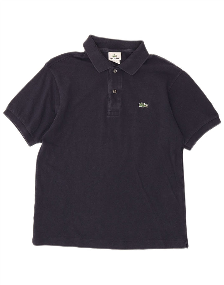 Camisa polo masculina Lacoste tamanho 4 médio algodão azul marinho