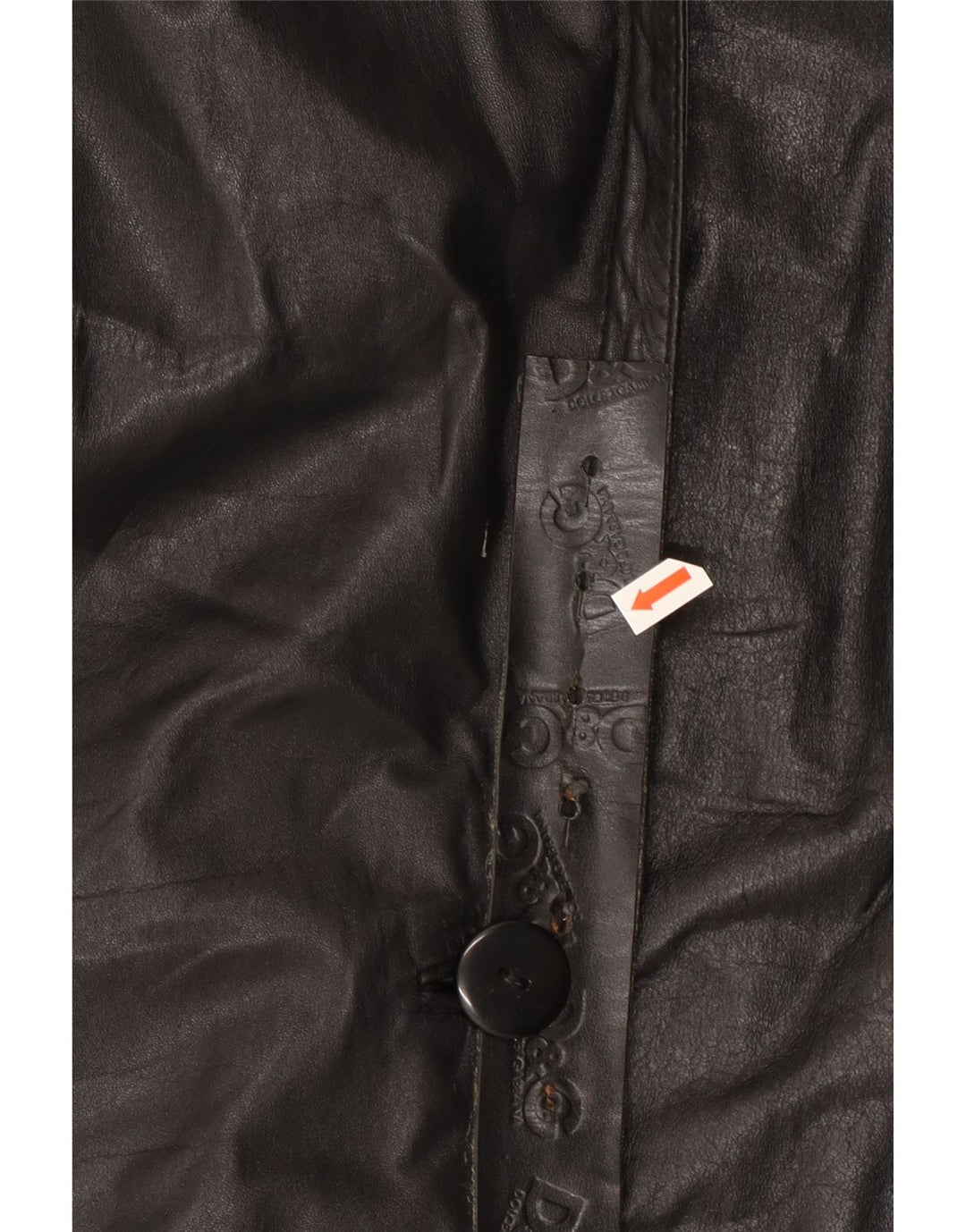 Jaqueta de couro superdimensionada feminina vintage Reino Unido 18 XL couro preto