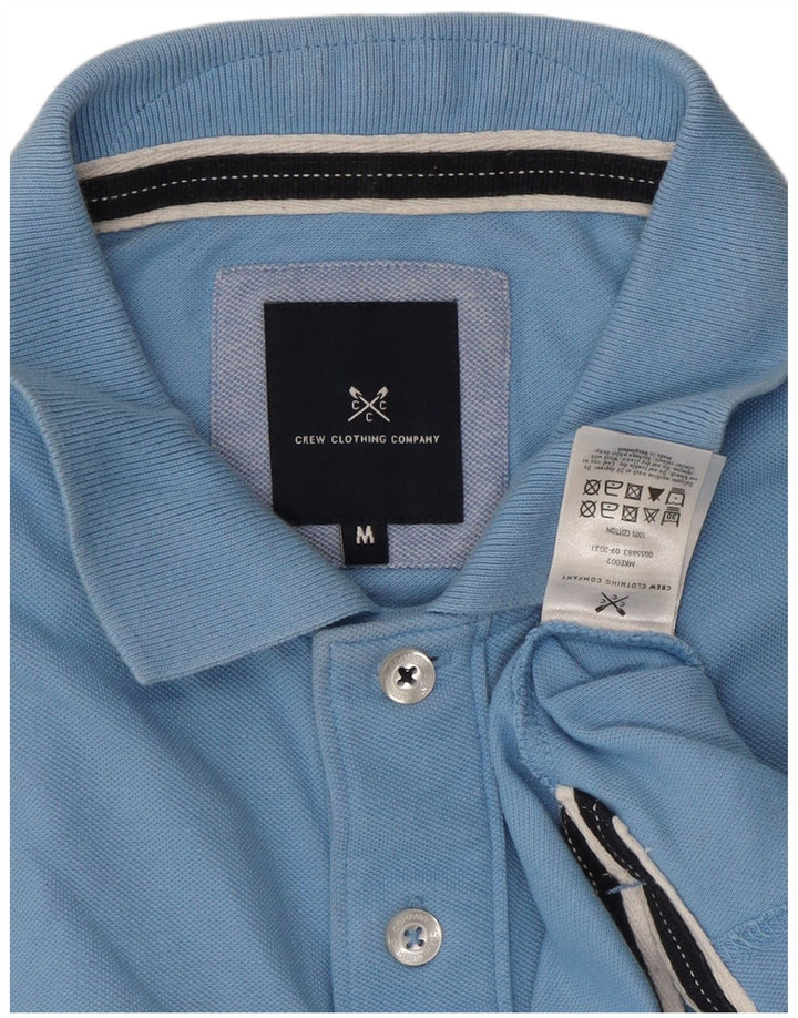 Camisa polo masculina Crew Clothing algodão azul médio