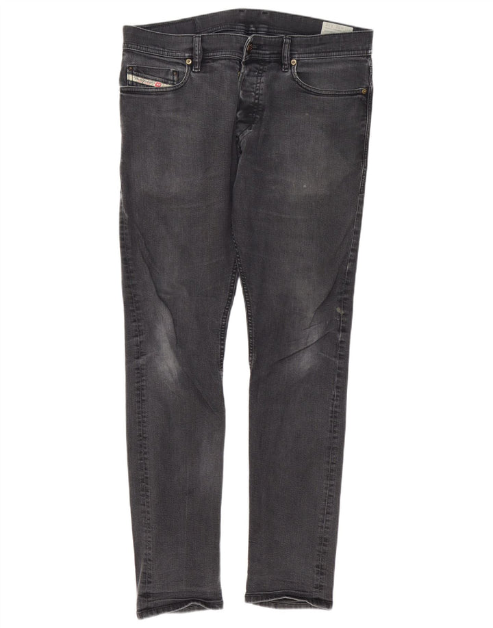 Diesel Mens Carrot Slim Jeans W32 L32 Algodão Cinza