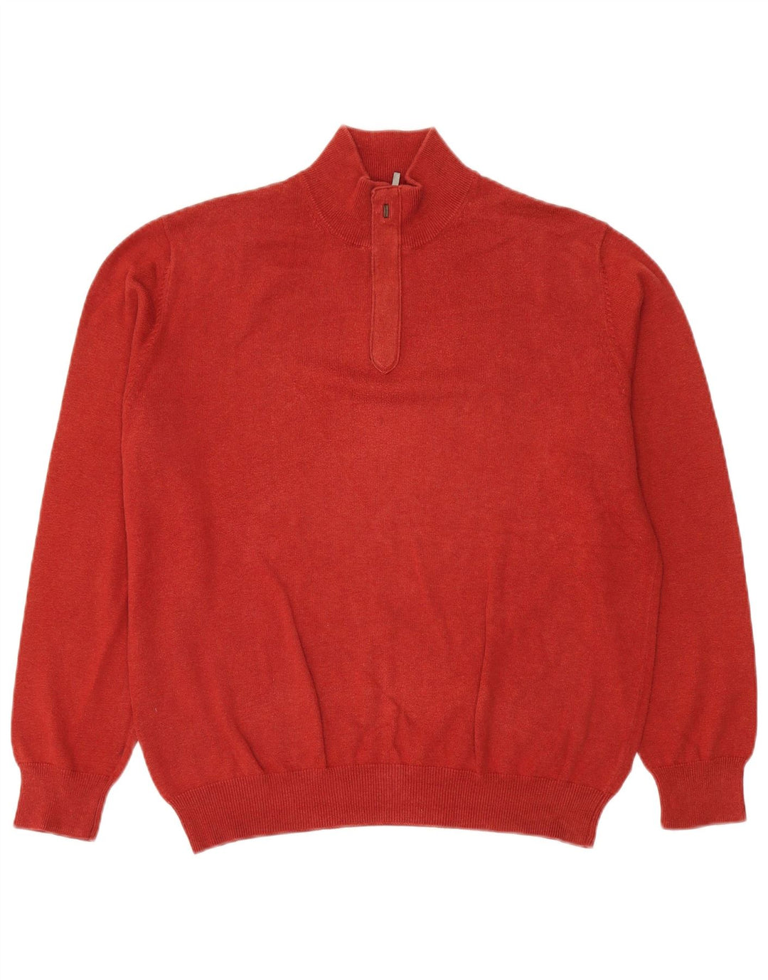 Suéter masculino MASSIMO DUTTI com zíper e gola grande de algodão vermelho